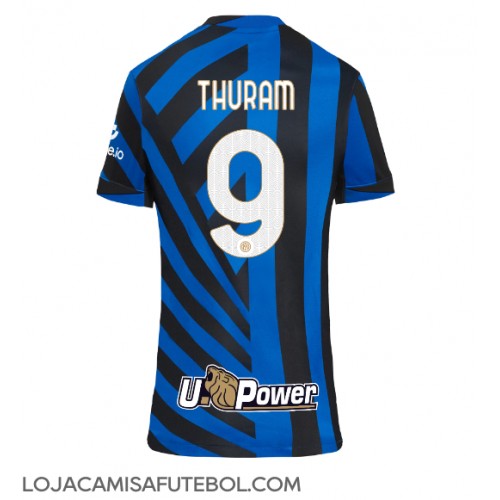 Camisa de Futebol Inter Milan Marcus Thuram #9 Equipamento Principal Mulheres 2024-25 Manga Curta